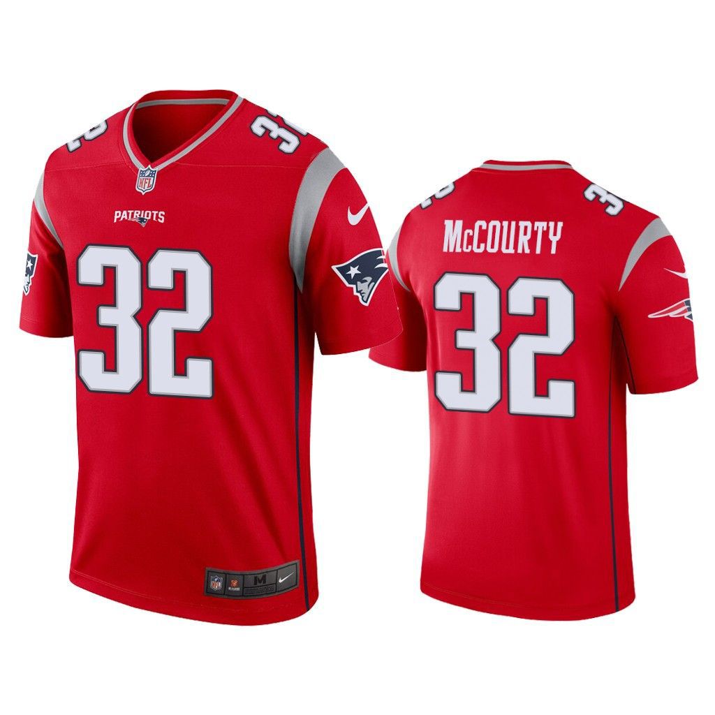 Men New England Patriots 32 Devin McCourty Nike Red Inverted Legend NFL Jersey